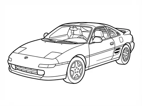 Toyota MR2 Coloring Page - Printable A4