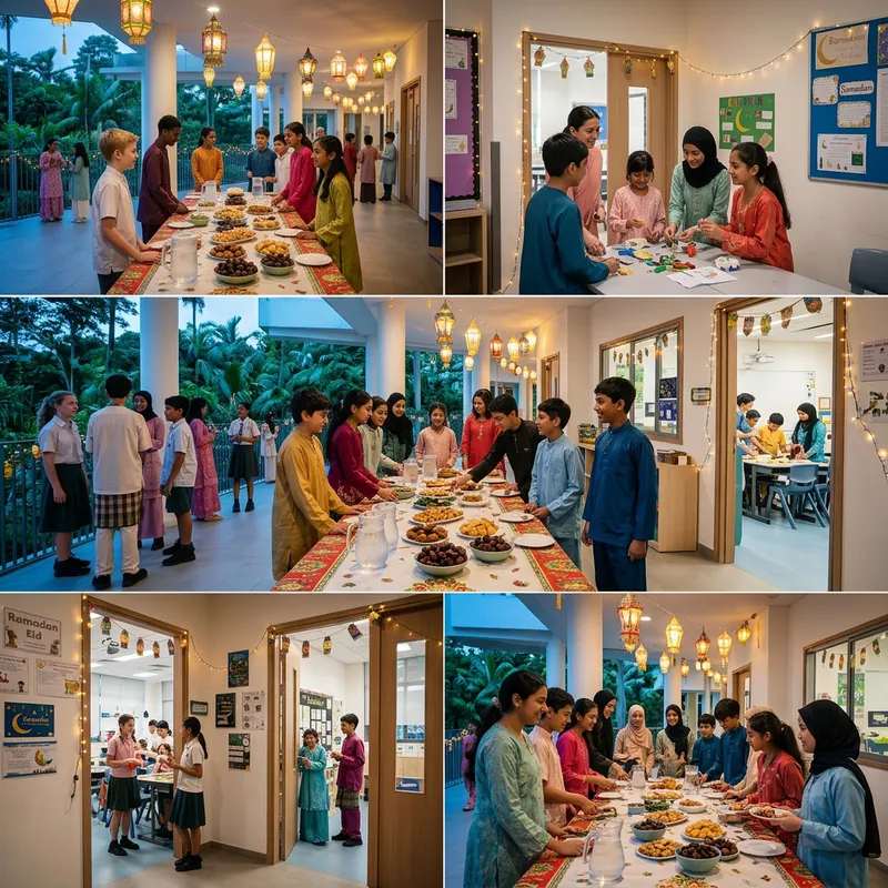 Diverse Singapore Education School Celebrating Ramadan