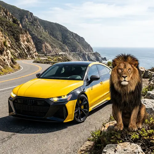 Black and Yellow Toyota Car Tuning with Lion-Inspired Headlights