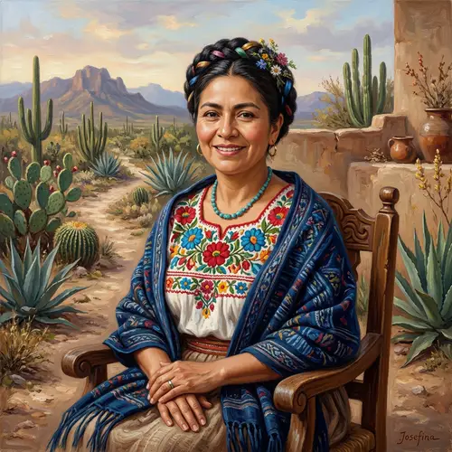 Mexican Inspired Portrait with Traditional Attire | Oil Painting
