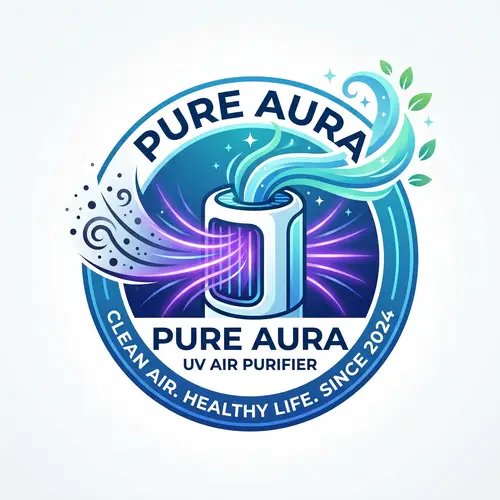 UV Air Purifier Logo Illustration: Clean Air & UV Rays