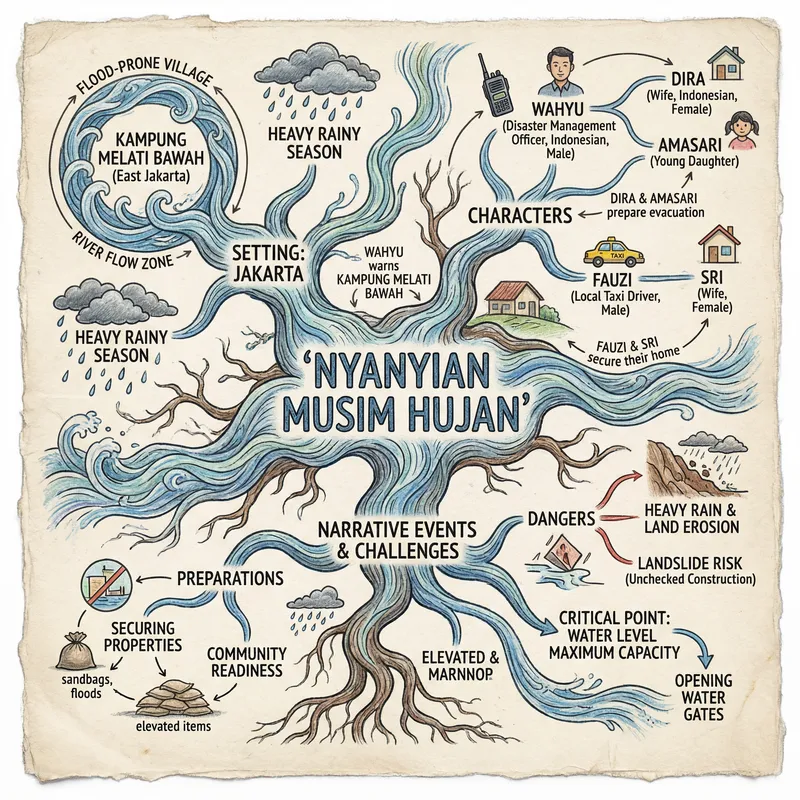 Mind Mapping of 'Nyanyian Musim Hujan' Film: Jakarta Flood Village Tale