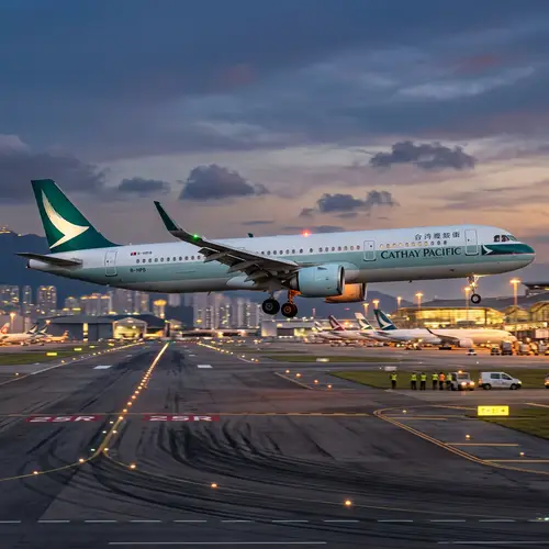 A321neo Cathay Pacific Landing: Expert Pilot Touching Down