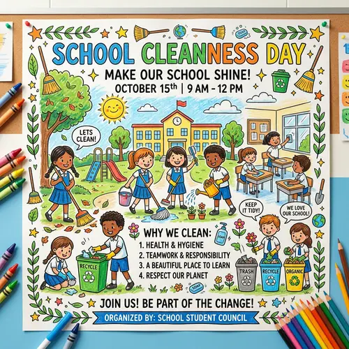 Creative School Cleanliness Day Poster Ideas