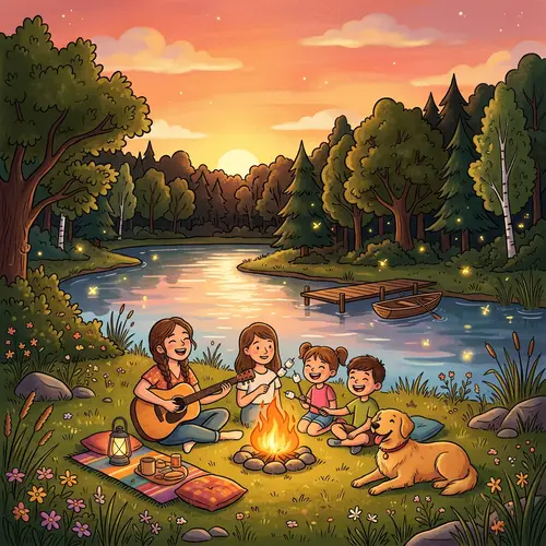 Celebratory Summer Evening by the River