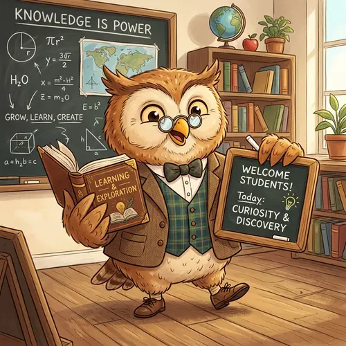 Cheerful Teacher Mascot Design for Learning