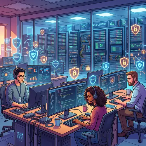 Maximizing Company Security: Data Protection Illustration