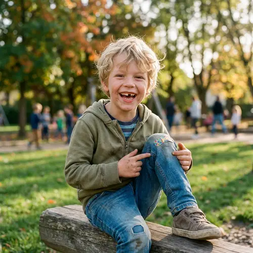 Joyful Caucasian Child Exemplifying Emotional Resilience