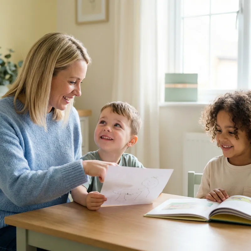 Blond Mother Emphasizing Learning and Progress | Heartwarming Family Moment Blond Mother Emphasizing Learning and Progress | Heartwarming Family Moment