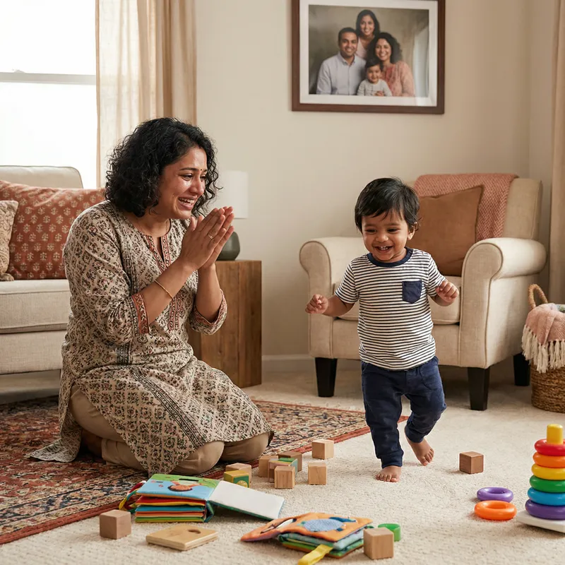 Empathic Mom Celebrating Child's Milestones at Their Own Pace