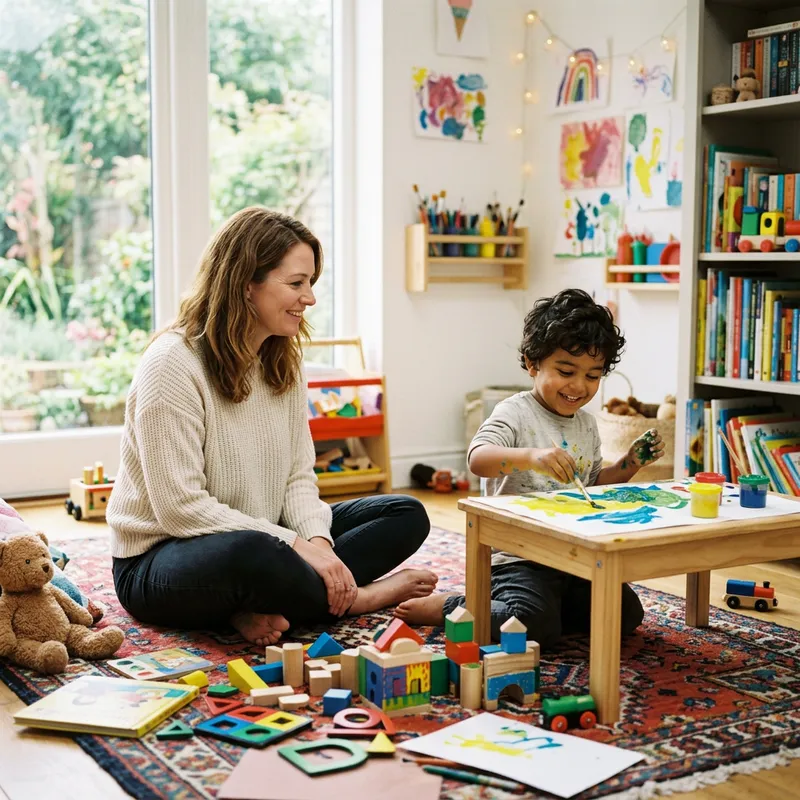 Empathic Mom Encouraging Child's Free Play for Creativity | Safe Environment