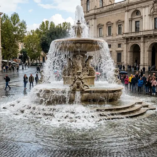 Beautiful Overflowing Fountain