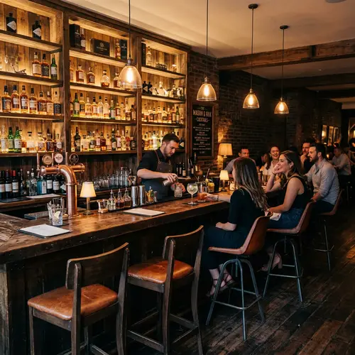 Stylish Bar Counter with Modern Rustic Design