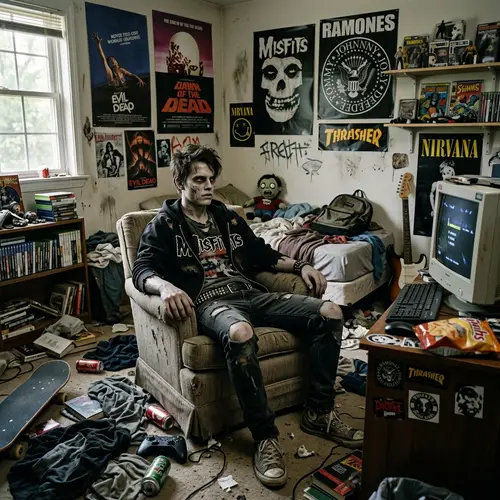 Zombie Teenager in His Room