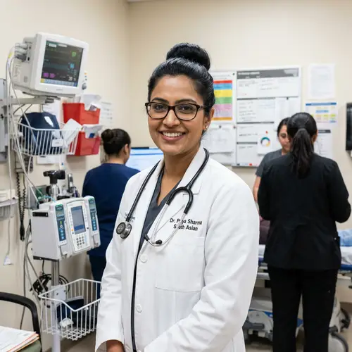 South Asian Woman Doctor | Professional in White Coat with Stethoscope