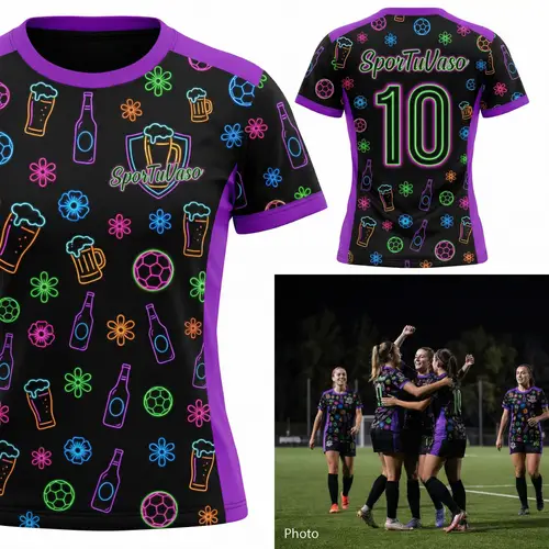 SporTuVaso Women's Soccer Jersey - Black & Purple