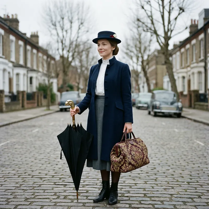Julie Andrews as Mary Poppins Costume | Elegant 1960s Film Character Julie Andrews as Mary Poppins Costume | Elegant 1960s Film Character