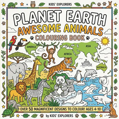 Planet Earth - Awesome Animals Colouring Book