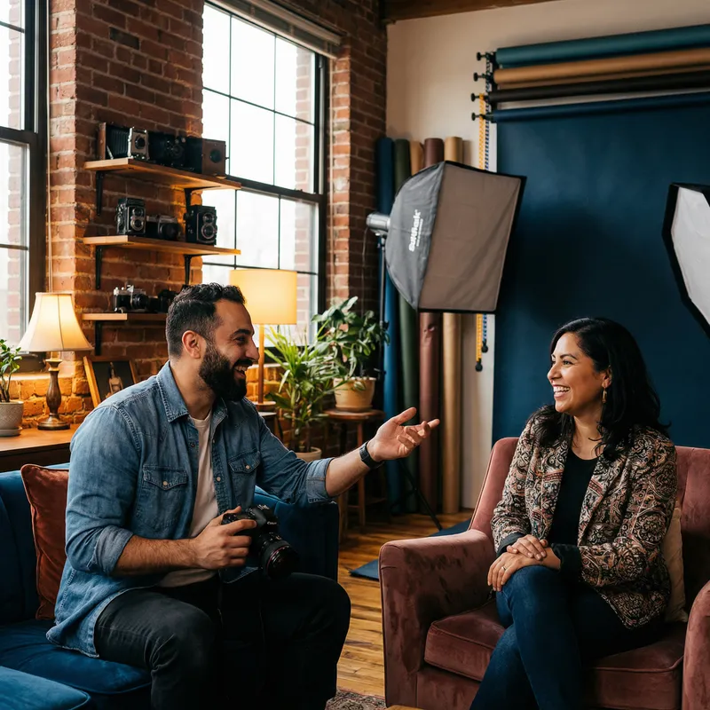 Joyful Interaction in a Beautiful Photography Studio Joyful Interaction in a Beautiful Photography Studio