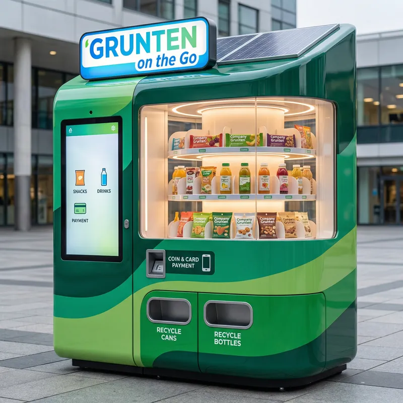 Futuristic Grunten Vending Machine with Touchscreen Controls Futuristic Grunten Vending Machine with Touchscreen Controls
