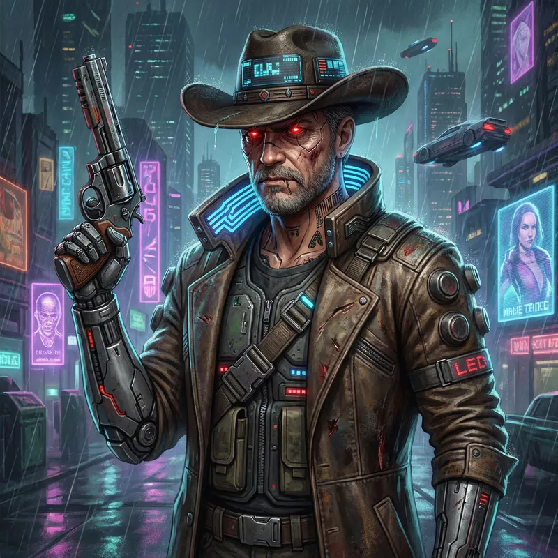 Cyberpunk Cowboy Avatar Design