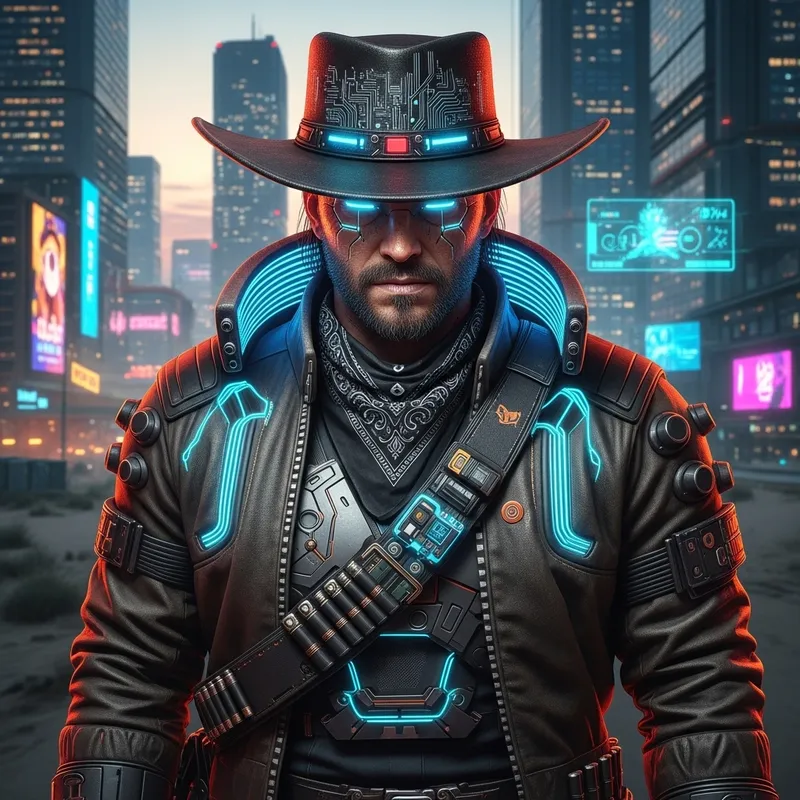 Cyberpunk Cowboy Avatar Design