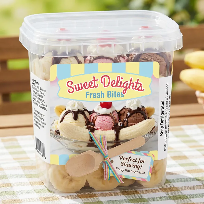 Shareable Banana Split Dessert Packaging Concept with Cheerful Design