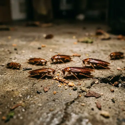 Up-close View of Resilient Cockroaches in Natural Habitat
