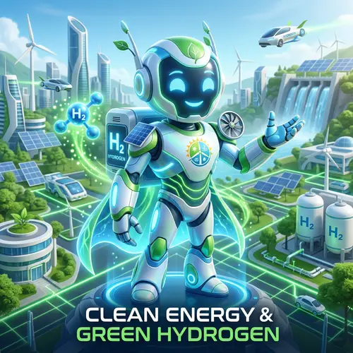 Clean Energy Mascot for Green Hydrogen Awareness