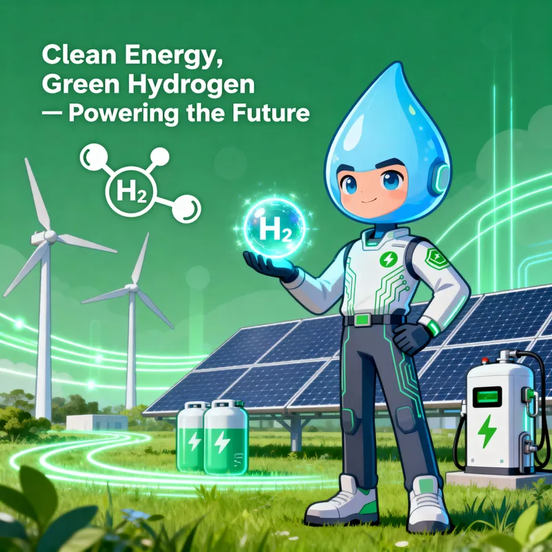 Clean Energy Mascot for Green Hydrogen Awareness