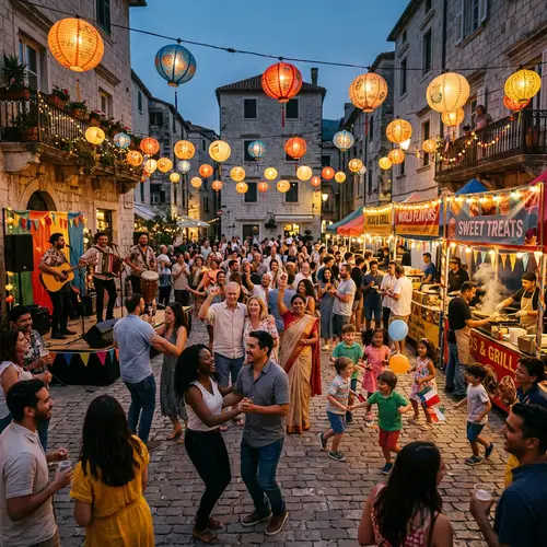Diverse Community Celebration in Town Square