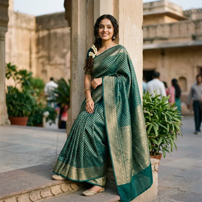 Elegant Indian Girl in Traditional Saree