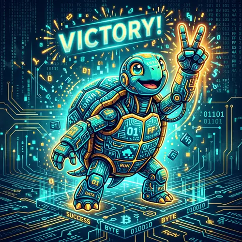 Joyful Digital Turtle Bytes in Vibrant Colors