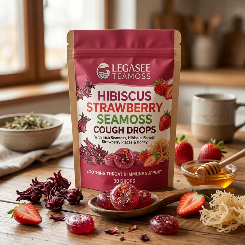 Legasee Teamoss Strawberry Hibiscus Cough Drops Legasee Teamoss Strawberry Hibiscus Cough Drops