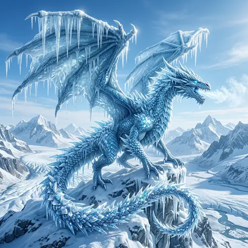 Icy Blue Dragon: Frosty Creature of Winter