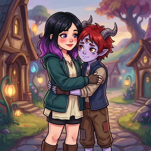 Captivating Anime-Inspired Fantasy Art with a Girl and a Young Boy