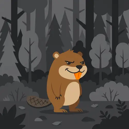 Flat Design Beaver Dagger - Unique Minimalist Art