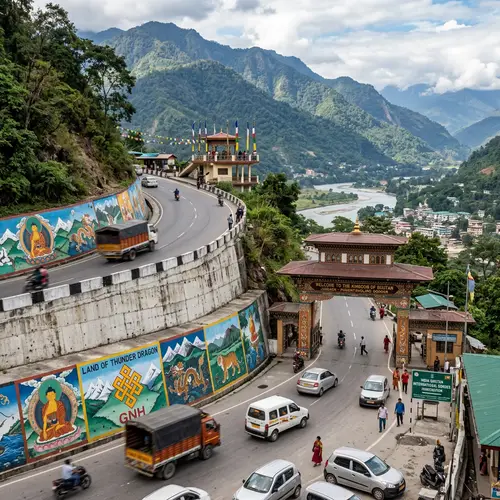 International Road from India to Bhutan