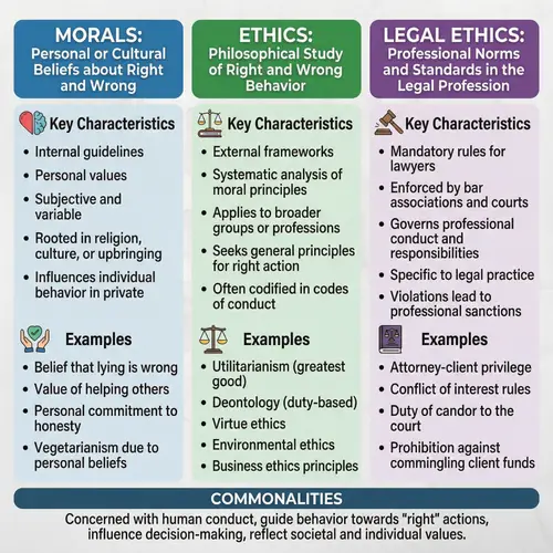 Ethics vs Morals vs Legal Ethics: Key Differences and Similarities