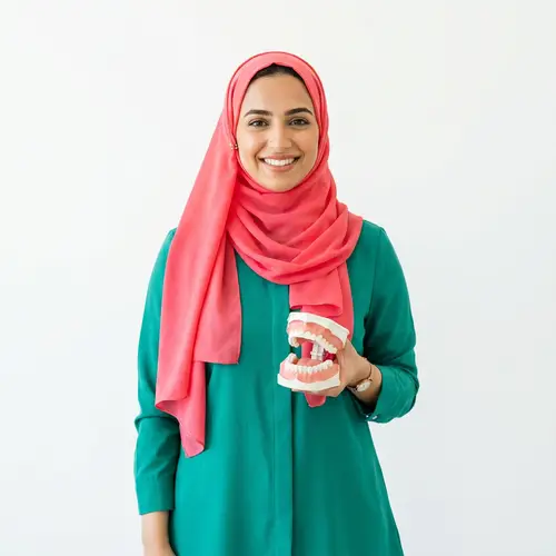 Confident Saudi Woman Promoting Dental Health