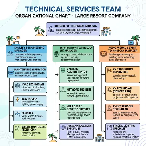 Technical Services Organizational Chart for Hotel & Resort Team