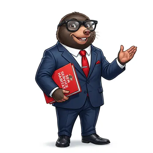 Stylish Mole in Blue Suit with Red Tie | SEN SERVICE HABITAT