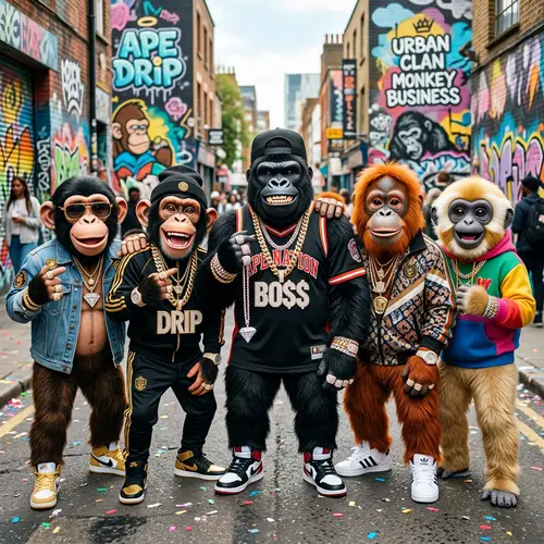 Adorable Ape Mascots in Jewels and Drip