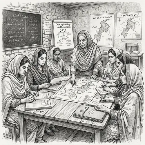 Diverse Women Land Commissioners Sketch in Khyber Pakhtunkhwa, Pakistan