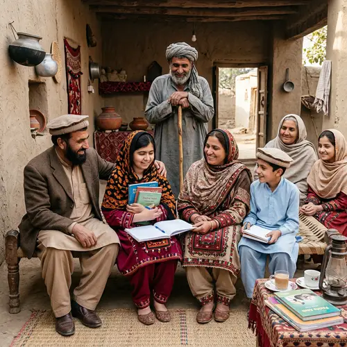 Pashtun Tribal Girl Embraces Education in Village Setting