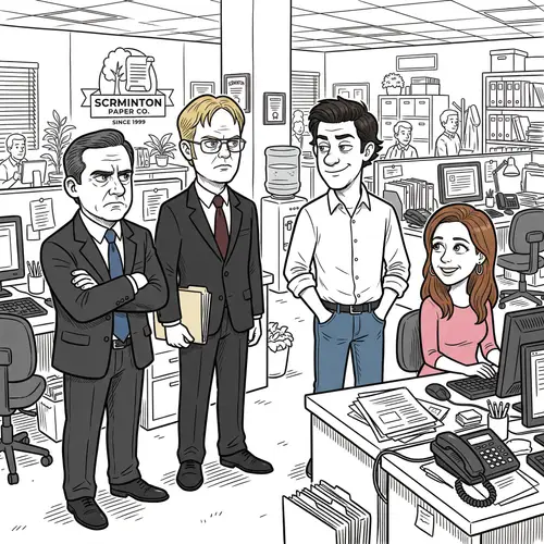 Cartoon Style Office Characters | Dunder Mifflin Scene