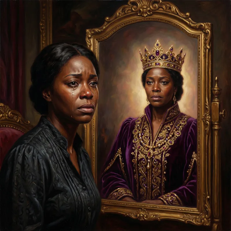 Empowering Portrait of African American Woman as Queen Empowering Portrait of African American Woman as Queen