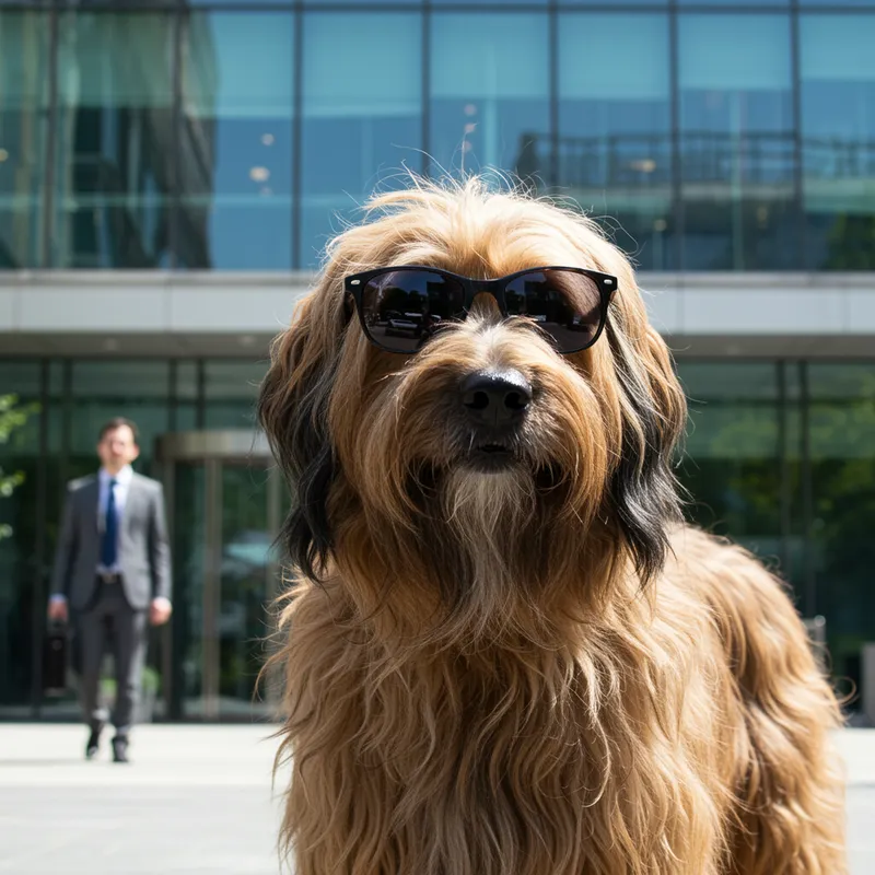 Stylish Briard Dog in Sunglasses: A Unique Look