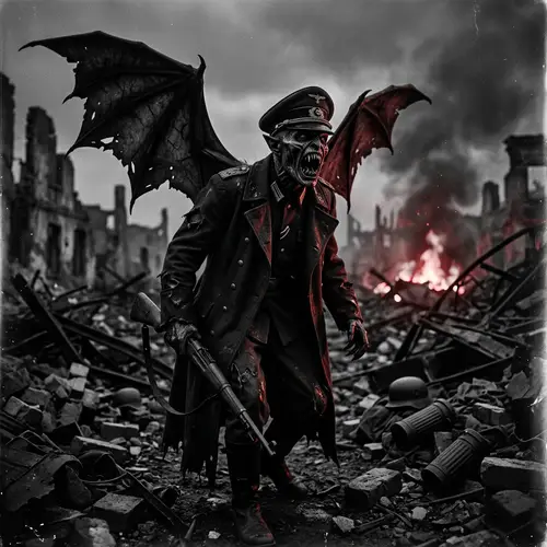 Fallen Soldier Transformed into Intimidating Demon - Artwork