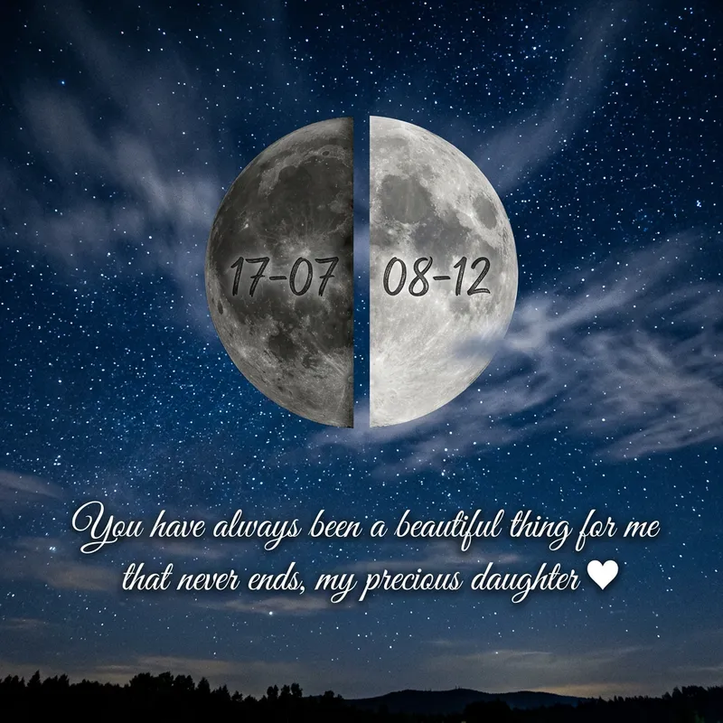 Enchanting Moonlit Sky with Personal Message | Nighttime Beauty